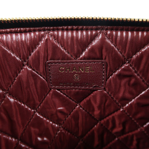 CHANEL CC GHW Pouch Calfskin Leather Black