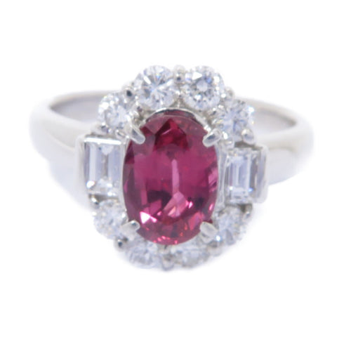 FINE JEWELRY 1.39ct Ruby 0.916ct Diamond Ring PT900 Platinum US#6.75