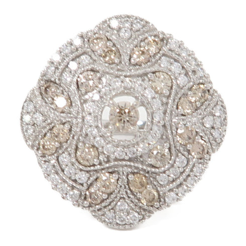 Fine Jewelry Diamond 8.7g Ring 18K White Gold US#6