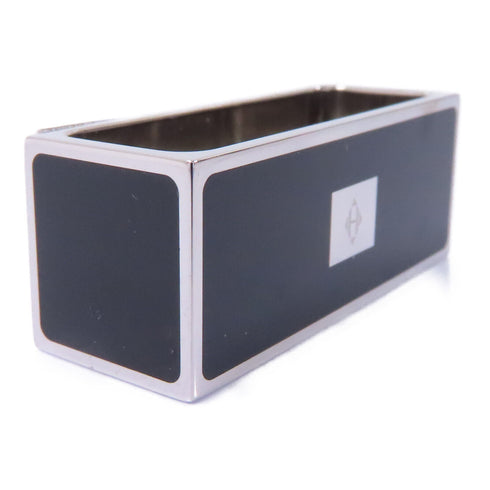 HERMES Scarf Ring Accessories Metal Silver Black