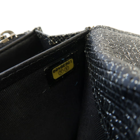 CHANEL Quilted CC SHW Long Wallet Canvas Silver