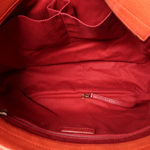 CHANEL CC 2 Way Shoulder Bag Calfskin Leather Red