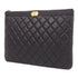 CHANEL CC GHW Clutch Bag Pouch Calfskin Leather Black v1