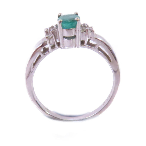 FINE JEWELRY 0.49ct Tourmaline Diamond Ring US#4.75 18K White Gold