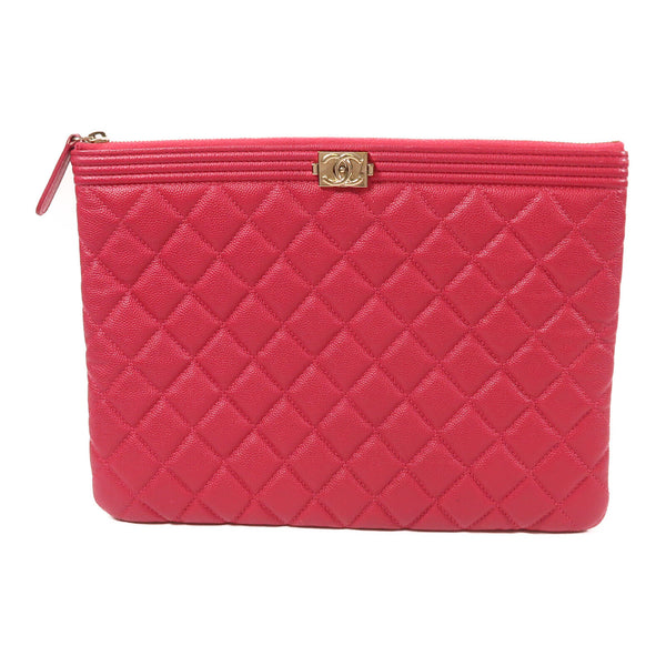 CHANEL CC GHW Pouch Calfskin Leather Pink