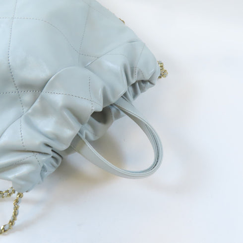 CHANEL Quilted CC GHW Chanel 22 2 Way Shoulder Handbag AS3859 Calfskin Blue