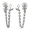 CHANEL CC Pierced Earrings With Ear Cuffs Metal Crystal Silver
