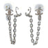 CHANEL CC Pierced Earrings With Ear Cuffs Metal Crystal Silver