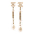 CHANEL CC Earrings Metal/PVC White/Gold