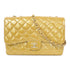 CHANEL Quilted CC GHW Jumbo Classic Chain Shoulder Bag Patent Leather Yellow