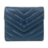 CHANEL Herringbone CC SHW Wallet Calfskin Leather Blue