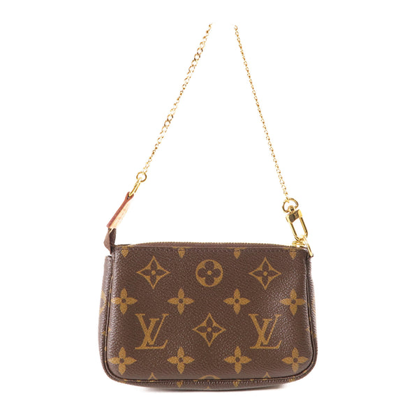 LOUIS VUITTON LV GHW Mini Pochette Accessoires Handbag M58009 Monogram Brown v6