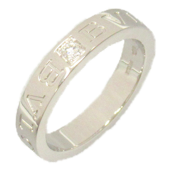 BVLGARI B-zero1 Double Logo 1p Diamond Ring 18K White Gold US#6.75