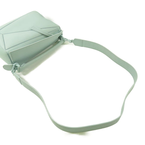 LOEWE GHW Small Puzzle 2 Way Shoulder Bag Handbag Calfskin Leather Light Blue