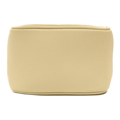 YVES SAINT LAURENT YSL GHW Vanity Shoulder Bag 649779 Calfskin Leather Beige