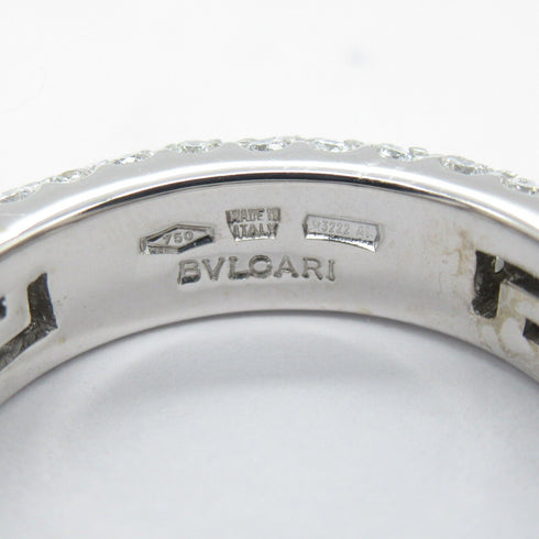 BVLGARI Full Eternity Pave Diamond Ring 18K White Gold US#5