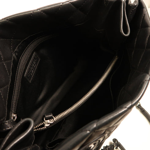 CHANEL CC SHW Chain Shoulder Bag Lambskin Leather Black