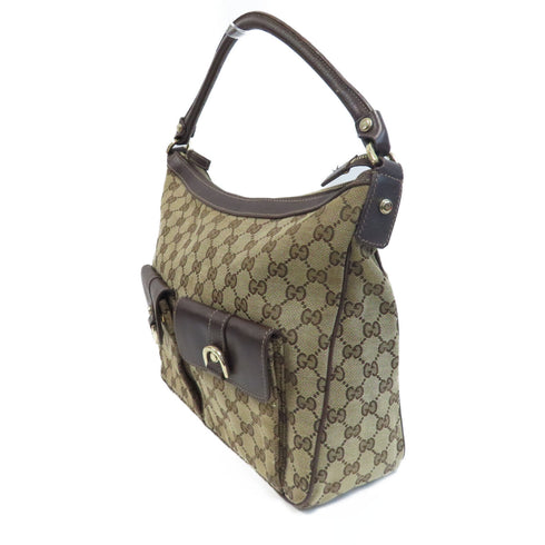GUCCI GG GHW Shoulder Bag Canvas 153025 Brown