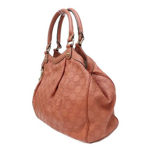 GUCCI GG GHW Tote Bag Shoulder Bag 211944 Leather Pink Orange