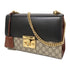 GUCCI GG GHW Padlock GG Shoulder Bag Calfskin Leather/Coated Canvas Brown/Black