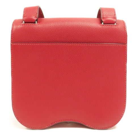 HERMES PHW Della Cavalleria Mini Bag Shoulder Bag Epsom K1 Rouge Grenat Red