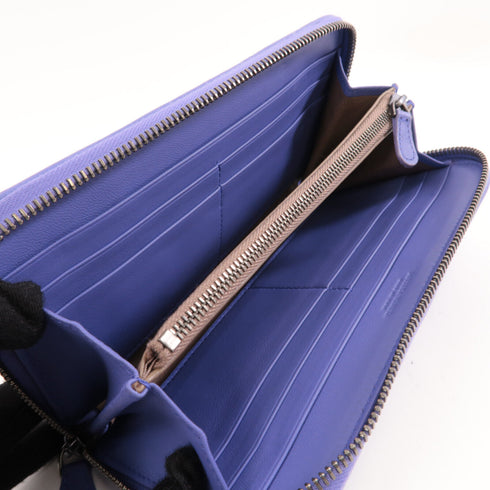 BOTTEGA VENETA BV Zipped Long Wallet Intrecciato Leather Purple