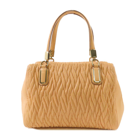 COACH GHW 2 Way Shoulder Handbag Calfskin Leather