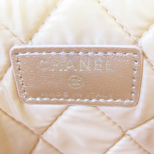 CHANEL Quilted CC SHW Pouch Cosmetic Bag Lambskin Leather Pink