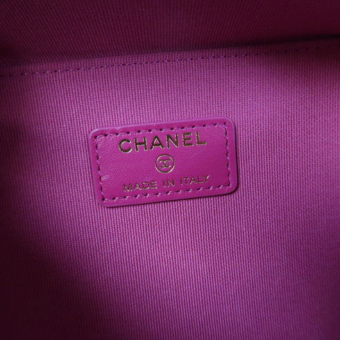 CHANEL Quilted CC GHW Chain Shoulder Bag AP2858 Caviar Leather Rose Red