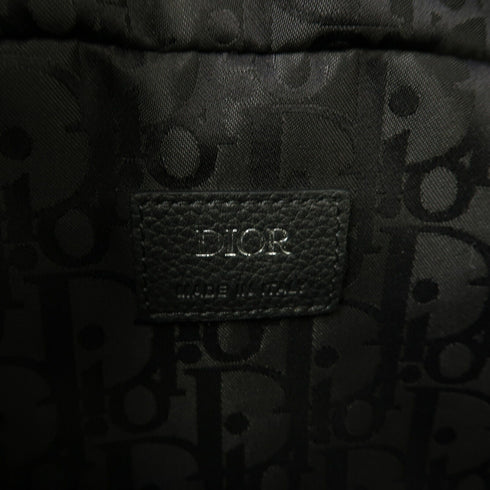 Christian Dior CD SHW Saddle Backpack Rucksack Calfskin Leather Black