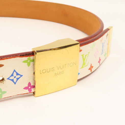 LOUIS VUITTON LV GHW Belt 80 Belt M9270U Monogram Multicolore White