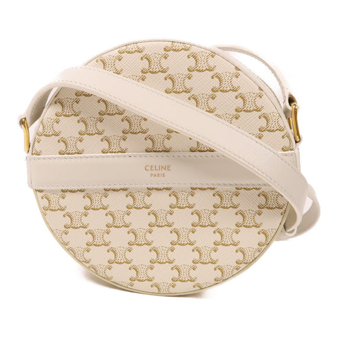 CELINE Round Purse On Strap Shoulder Bag 10G342DSF.01WW Coated Canvas Leather