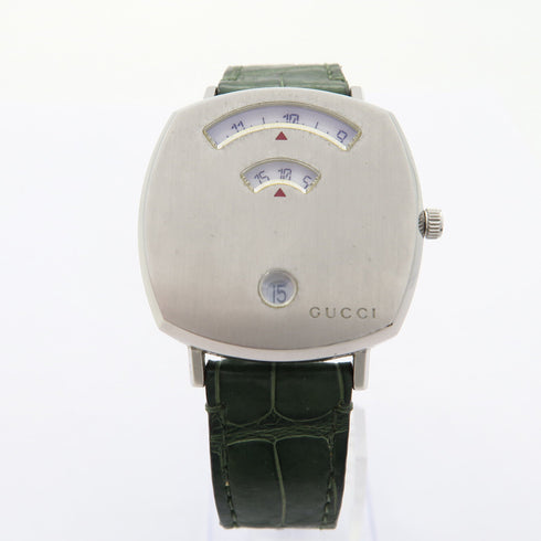 GUCCI GG Quartz Watch 157.4 Stainless Steel Silver
