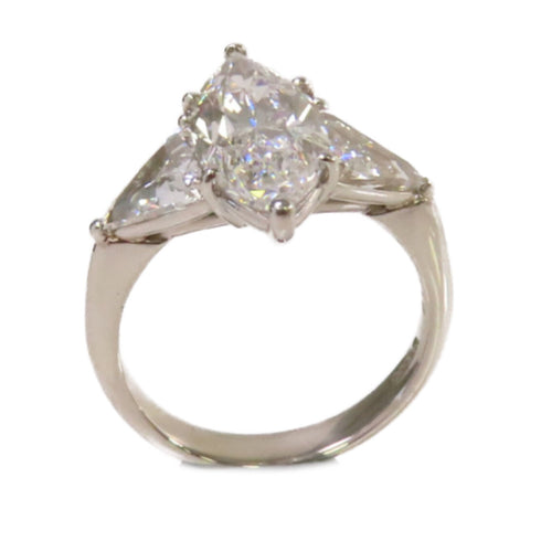 Fine Jewelry 3.017ct/0.612ct Diamond Ring US#6 PT900 Platinum