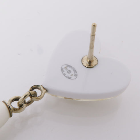 CHANEL CC Earrings PVC/Metal White