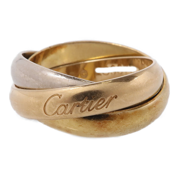 CARTIER Trinity Ring 18K Yellow White Pink Gold Cartier#48 US#4.5