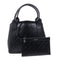 BALENCIAGA SHW Navy Cabas Logo Tote Bag 339933 Calfskin Leather Black