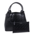BALENCIAGA SHW Navy Cabas Logo Tote Bag 339933 Calfskin Leather Black