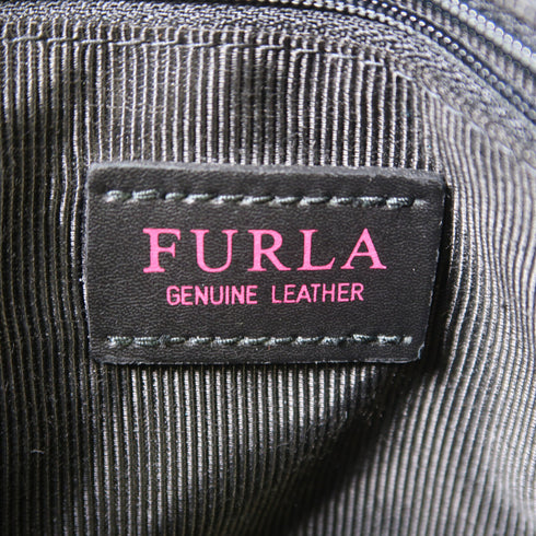 Furla GHW 2Way Bag Shoulder Bag Handbag #290157 Calfskin Leather Black