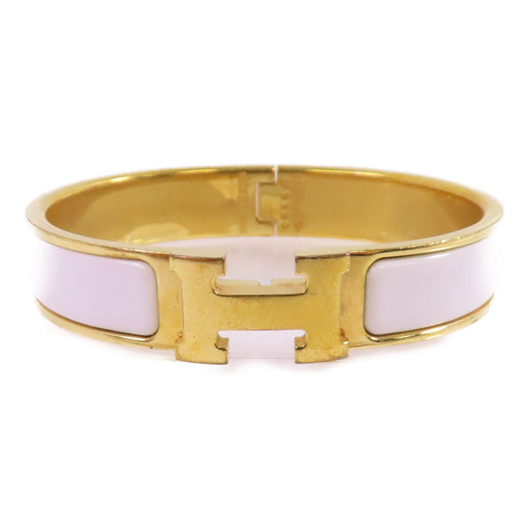 HERMES GHW Clic-H Bracelet Bangle Metal Enamel