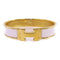 HERMES GHW Clic-H Bracelet Bangle Metal Enamel