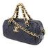 CHANEL CC Quilted GHW Chain Shoulder Bag Lambskin Leather Navy