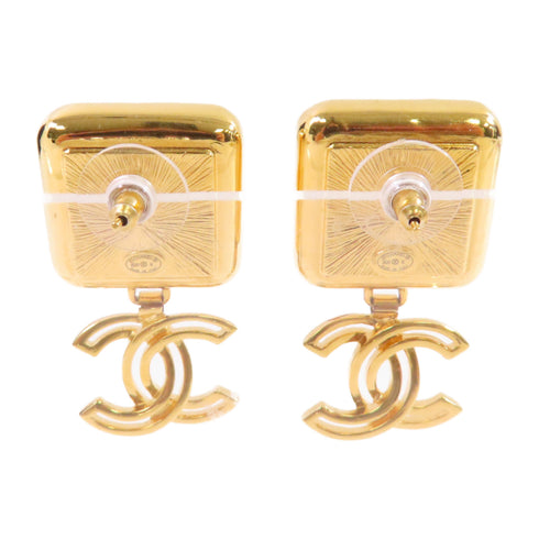 CHANEL CC GHW CC Earrings B20K Metal PVC White Gold Tone Color