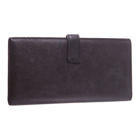 HERMES PHW Bearn Long Wallet Veau Epsom Leather Noir Black