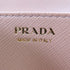 PRADA GHW Card Case With Chain Saffiano Leather Beige