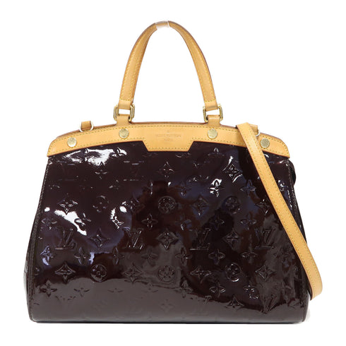 LOUIS VUITTON LV GHW Brea MM 2 Way Bag Handbag M91619 Monogram Vernis Red