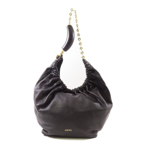 LOEWE GHW Squeeze Chain Shoulder Bag A914NCHX01 Calfskin Leather Black