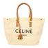 CELINE GHW Horizontal Cabas Tote Bag Canvas White