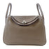 HERMES PHW Lindy 30 2 Way Shoulder Handbag Clemence Leather Etoupe Gray Brown