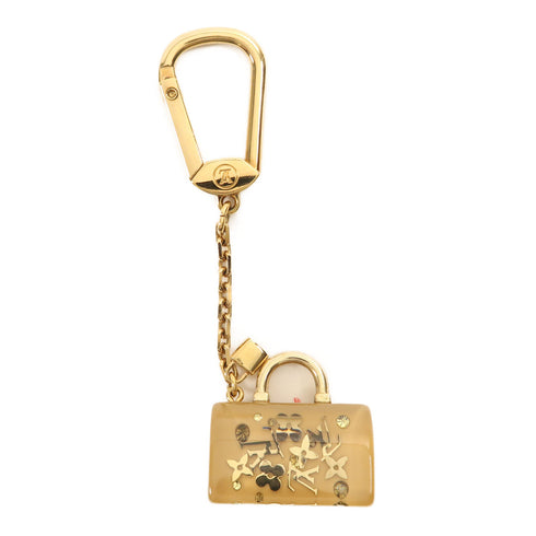 LOUIS VUITTON LV GHW Key Ring Charm PVC Beige